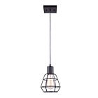 Suspendus sur fil Canarm IPL702A01BK Wren 1-lumière 100w Noir mat