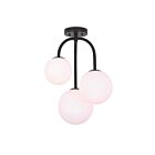 Plafonnier semi encastré Canarm MALENE ISF1079A03BK 3-lumières 180W noir mat