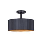 Plafonnier semi encastré Canarm ISF1119A02BK REXTON 2-Lumières 120W Noir mat