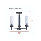 Canarm ISF1205A03BK 3-Lumières 180W Noir mat Plafonnier semi encastré
