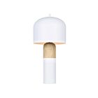 Canarm Caleb ITL1152A18WHW 1-Lumière Blanc mat et faux bois 60W Lampe de table