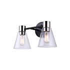 Canarm Davina IVL1127A02BKN Matte Black 2-Lights 60W Vanity Light