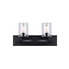 Luminaire de vanité Canarm HAMPTON IVL370A02BK-CL 120W 2 lumières noir mat
