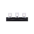 Luminaire de vanité Canarm HAMPTON IVL370A03BK-CL 180W 3 lumières noir mat