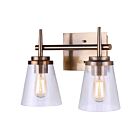 Luminaire de Vanité Canarm IVL703A02GD Perla 2-lumières 200w Or