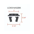 Canarm LCW314A02BK 17W Noir mat et faux bois LED Lampe sur rail