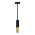Suspendu CWI Lighting Anem 1015P2-1-129 60W 1 lumière noir mat et or satiné
