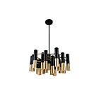 Lustre CWI Lighting Anem 1015P26-19-129 1140W 19 lumières noir mat et or satiné
