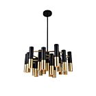 Lustre CWI Lighting Anem 1015P26-19-129 1140W 19 lumières noir mat et or satiné