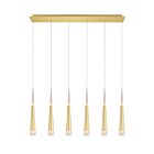 Lustre sur Tige CWI Lighting 1103P40-6-602 20W Or Satiné