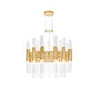 Lustre CWI Lighting Orgue 1120P20-42-602 210W 42 lumières or satiné