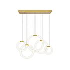 Lustre CWI Lighting Hoops 1273P44-5-602-RC 210W 5 lumières or satiné