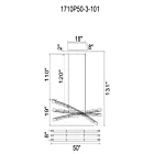 CWI Lighting 1710P50-3-101 72W Noir LED Lustre