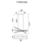 CWI Lighting 1710P50-3-624 72W Laiton LED Lustre