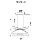 CWI Lighting 1710P70-3-101 108W Noir LED Lustre