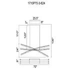CWI Lighting 1710P70-3-624 108W Laiton LED Lustre