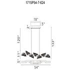 CWI Lighting 1715P54-7-624 36W Laiton LED Lustre