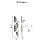 CWI Lighting 1715W8-4-624 24W Laiton LED Applique murale