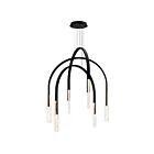 CWI Lighting 1725P38-6-101 Curva 35W 38" Noir Lustre CCT sélectionnable