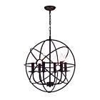 Lustre CWI Lighting Arza 5464P18DB 360W 6 lumières marron