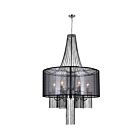 Lustre CWI Lighting Amelia 5475P20C-6 Black 360W 6 lumières chrome