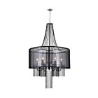 Lustre CWI Lighting Amelia 5475P20C-6 Black 360W 6 lumières chrome