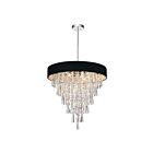 Lustre CWI Lighting Franca 5523P22C (Black) 320W 8 lumières chrome