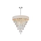 Lustre CWI Lighting Franca 5523P22C (Off White) 320W 8 lumières chrome