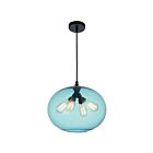 Lustre CWI Lighting Glass 5553P16 -Blue 240W 4 lumières noir