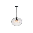 Lustre CWI Lighting Glass 5553P16-Clear 240W 4 lumières noir