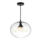 Lustre CWI Lighting Glass 5553P16-Clear 240W 4 lumières noir