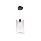 Suspendu CWI Lighting Glass 5553P7-Clear 60W 1 lumière noir