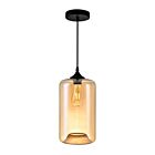 Suspendu CWI Lighting Glass 5553P7-Cognac 60W 1 lumière noir