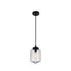 Suspendu CWI Lighting Glass 5570P7C - Clear 60W 1 lumière noir