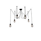 Lustre CWI Lighting Tomaso 9610P28-6-101 360W 6 lumières noir
