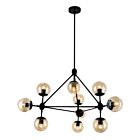 Lustre CWI Lighting Glow 9614P39-10-101 600W 10 lumières noir