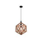 Suspendu CWI Lighting Lante 9945P13-1-101 60W 1 lumière noir et bois