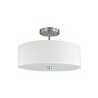 Plafonnier semi encastré incandescent Dainolite 571-143SF-SC-WH 3-Lumières 180W Chrome satiné