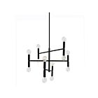 Chandelier 3-Tier Dainolite AVA-2012C-MB Ava 12-Lumières 720W Noir mat