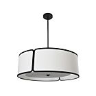 Suspendu tambour LED Dainolite NDR-243P-BK-WH Notched Drum 3-Lumières 180W Noir mat
