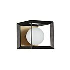 Applique murale halogène Dainolite V166-1W-BK-AGB 1-Lumière 25W Noir