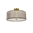 Plafonnier semi-encastré Dainolite 1015-16FH-AGB-WH 3-lumières 180W laiton vieilli