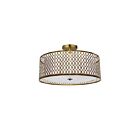 Plafonnier semi-encastré Dainolite 1015-16FH-AGB-WH 3-lumières 180W laiton vieilli
