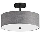 Plafonnier Semi Encastré LED Dainolite Everly 571-143SF-MB-GRY 3-lumières 180W gris