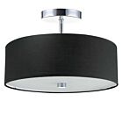 Plafonnier semi encastré incandescent Dainolite 571-143SF-PC-BK 3-Lumières 180W Chrome poli