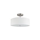 Plafonnier semi encastré incandescent Dainolite 571-143SF-SC-WH 3-Lumières 180W Chrome satiné