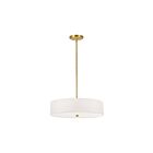 Suspendu tambour LED Dainolite 571-204P-AGB-WH Everly 4-Lumières 240W Laiton vieilli