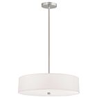 Suspendu tambour LED Dainolite 571-204P-SC-WH Everly 4-Lumières 240W Chrome satiné