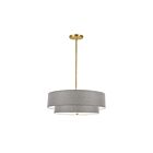 Suspendu incandescent à 2 étages Dainolite Everly 571-224P-AGB-GRY 240W 4 lumières laiton vieilli