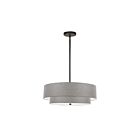 Suspendu incandescent à 2 étages Dainolite Everly 571-224P-MB-GRY 240W 4 lumières noir mat